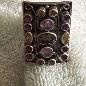 Elegant Multi-Stone Silver Ring